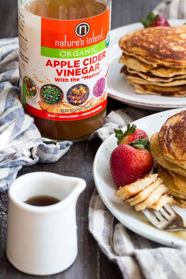 These fluffy paleo buttermilk pancakes are the perfect healthy answer to your pancake cravings! They come together quickly and are a hit with kids and adults alike. Grain free, nut free, dairy free and even freezable, which makes them great for breakfast or brunch any day of the week!