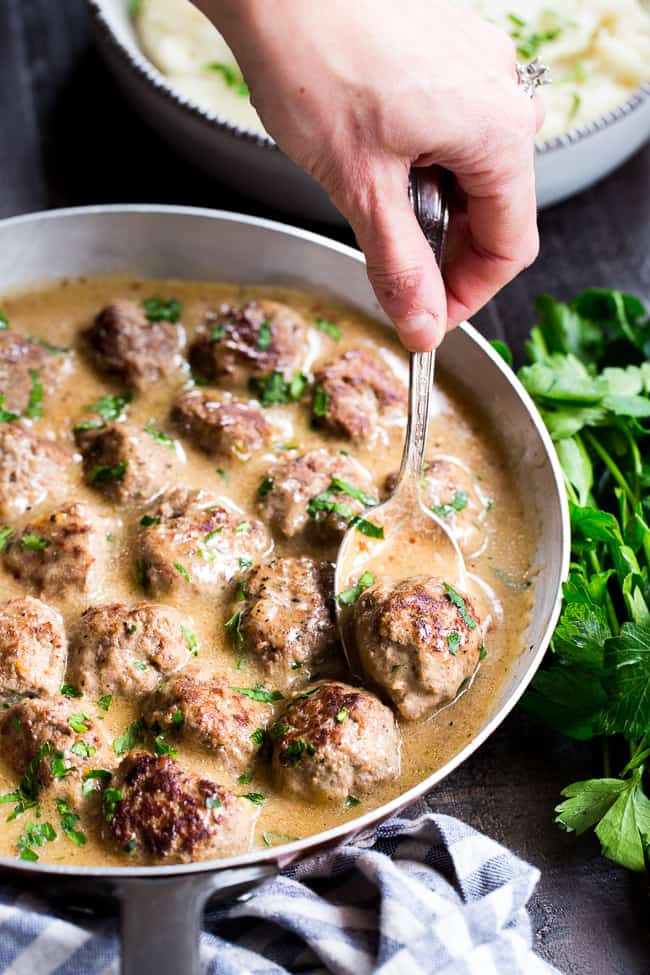 Paleo Swedish Meatballs with Mashed Potatoes {Whole30} | The Paleo ...