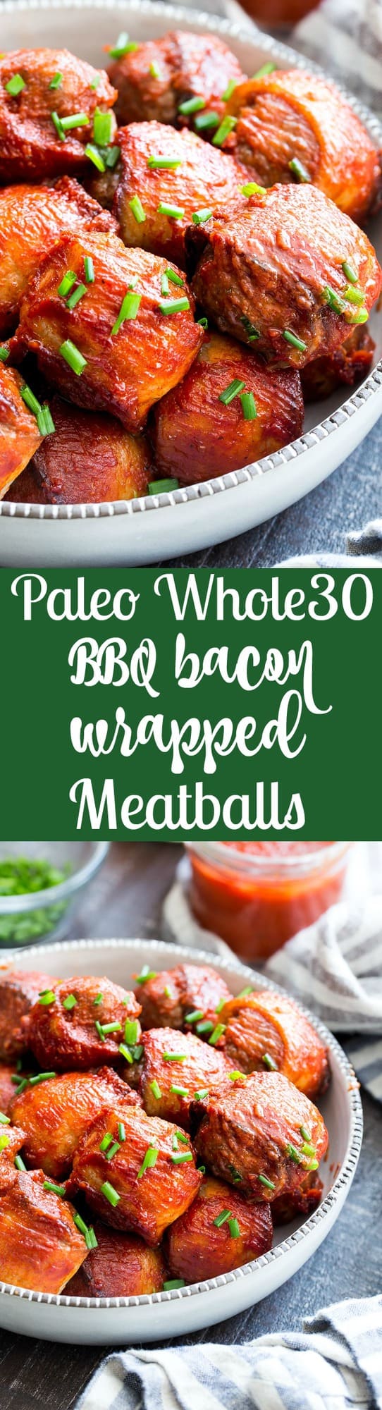 Tangy, smoky BBQ sauce and crispy bacon make these meatballs the tastiest you’ll ever eat! Kid approved and made with good-for-you ingredients, these BBQ bacon wrapped meatballs are paleo, Whole30 compliant, and downright addicting!