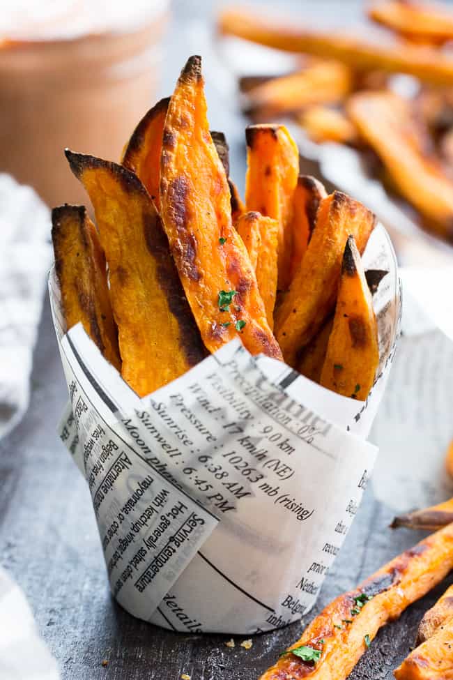 Baked Sweet Potato Fries with Greek yogurt Ranch - Danilicious