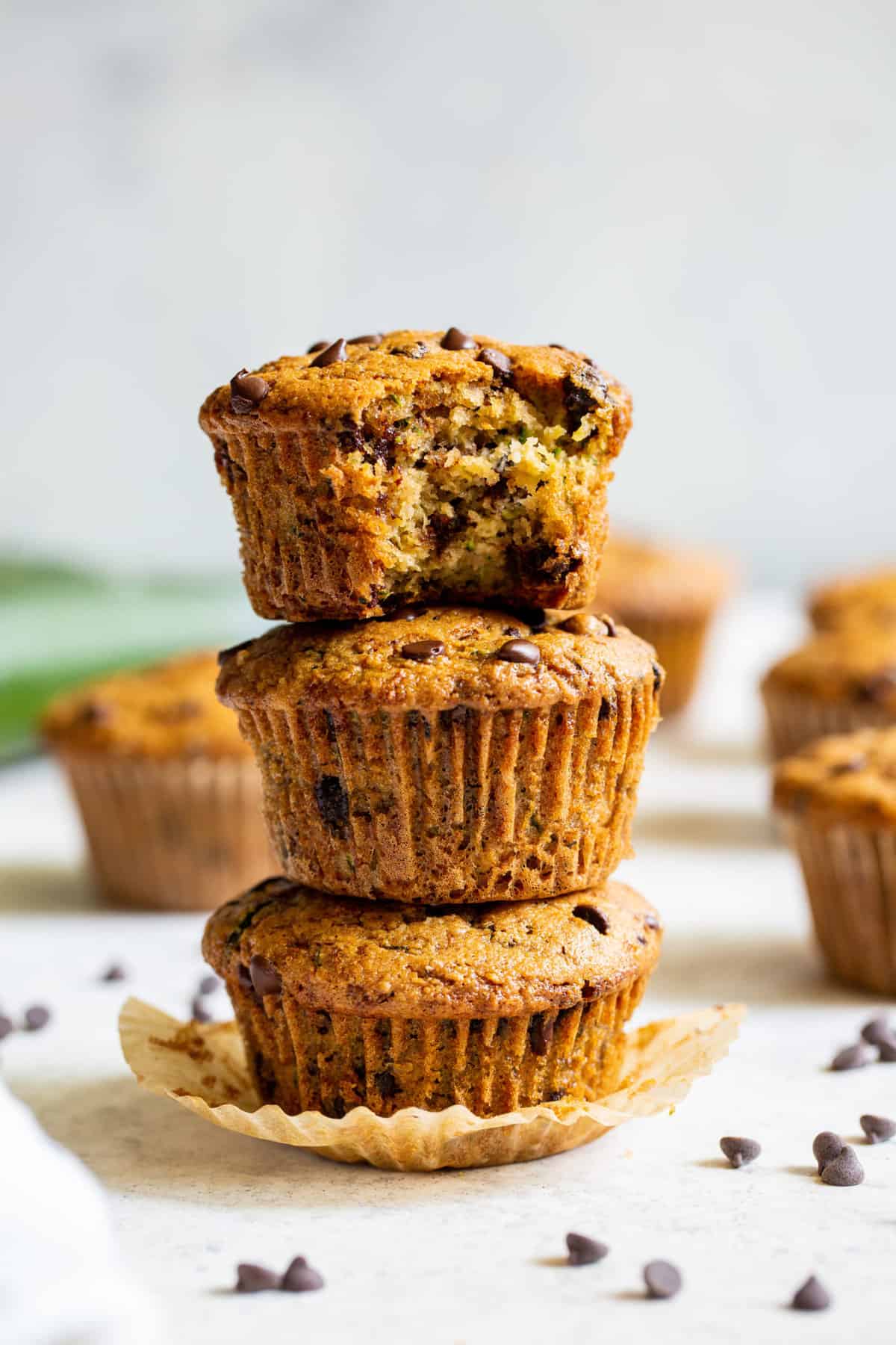 Chocolate Chip Zucchini Muffins {Paleo, GF, DF}
