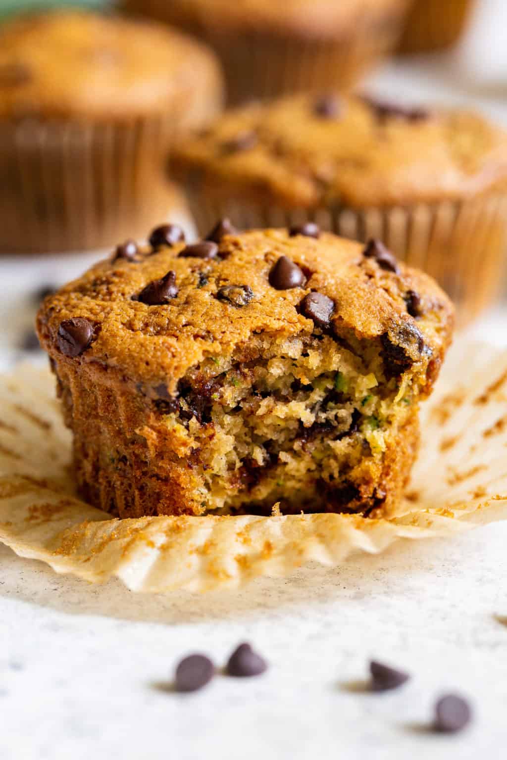 Chocolate Chip Zucchini Muffins {Paleo, GF, DF}