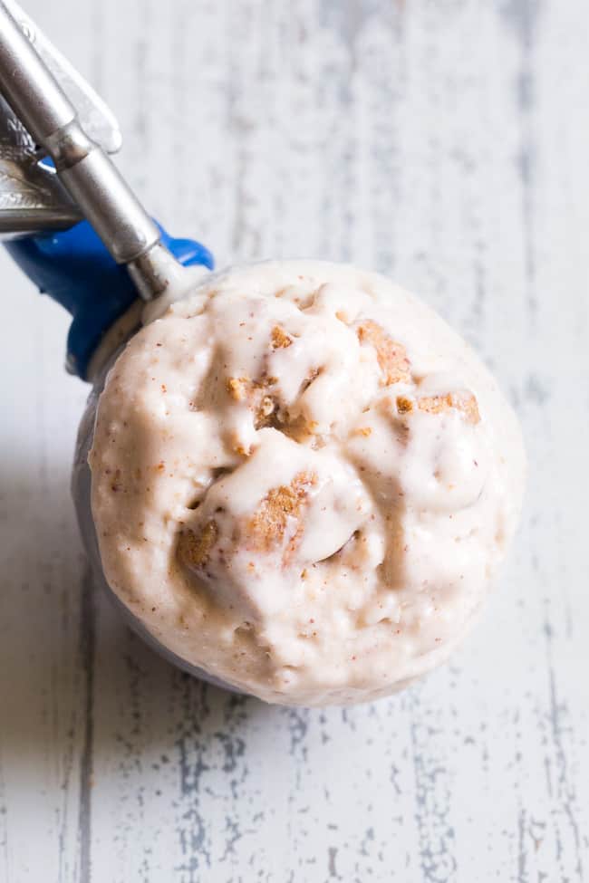 This no-churn almond butter fudge ice cream has a creamy almond butter coconut milk base and is loaded with chunks of almond butter fudge!  It's rich yet made with good-for-you ingredients and contains no refined sugar.  This easy to make ice cream is dairy-free, egg free, vegan and paleo.