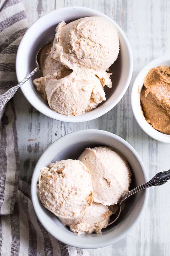 This no-churn almond butter fudge ice cream has a creamy almond butter coconut milk base and is loaded with chunks of almond butter fudge!  It's rich yet made with good-for-you ingredients and contains no refined sugar.  This easy to make ice cream is dairy-free, egg free, vegan and paleo.