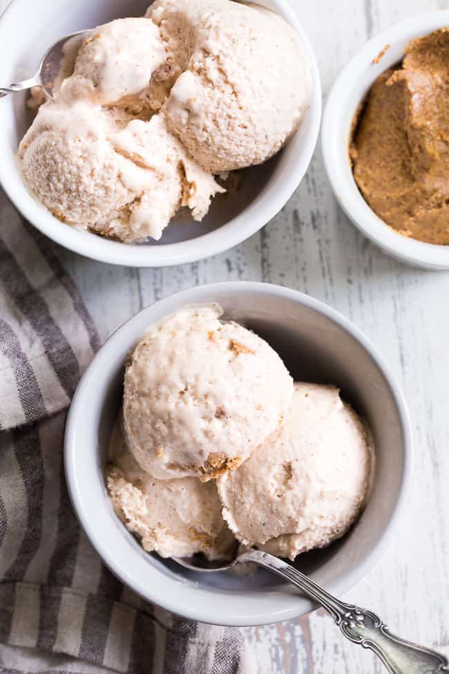 This no-churn almond butter fudge ice cream has a creamy almond butter coconut milk base and is loaded with chunks of almond butter fudge!  It's rich yet made with good-for-you ingredients and contains no refined sugar.  This easy to make ice cream is dairy-free, egg free, vegan and paleo.