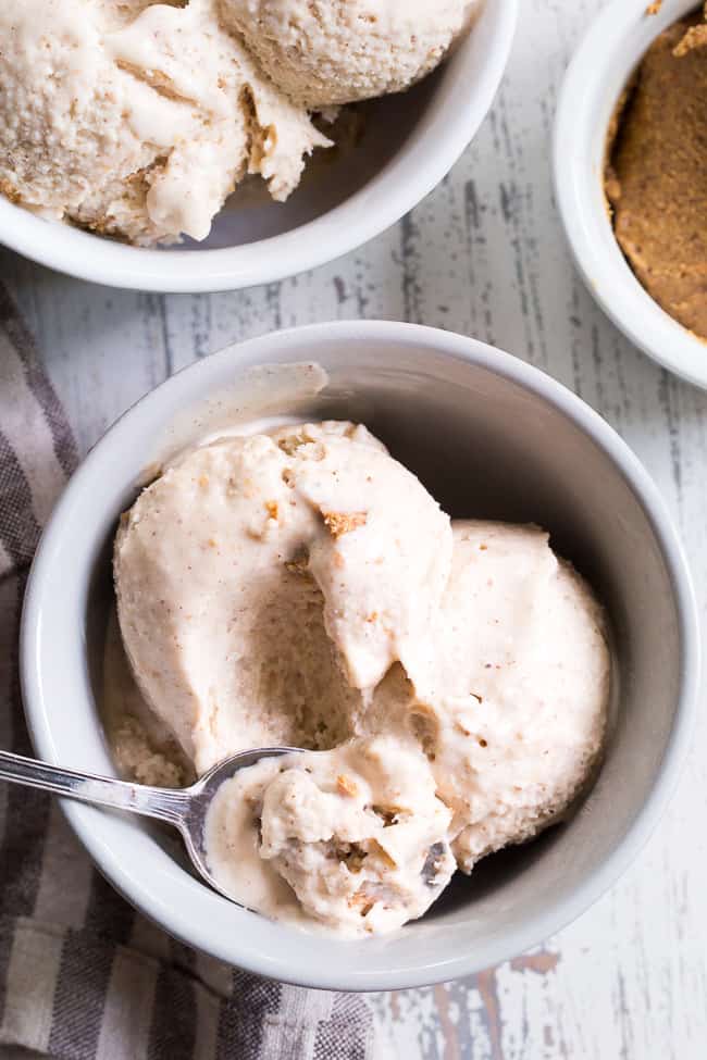 This no-churn almond butter fudge ice cream has a creamy almond butter coconut milk base and is loaded with chunks of almond butter fudge!  It's rich yet made with good-for-you ingredients and contains no refined sugar.  This easy to make ice cream is dairy-free, egg free, vegan and paleo.