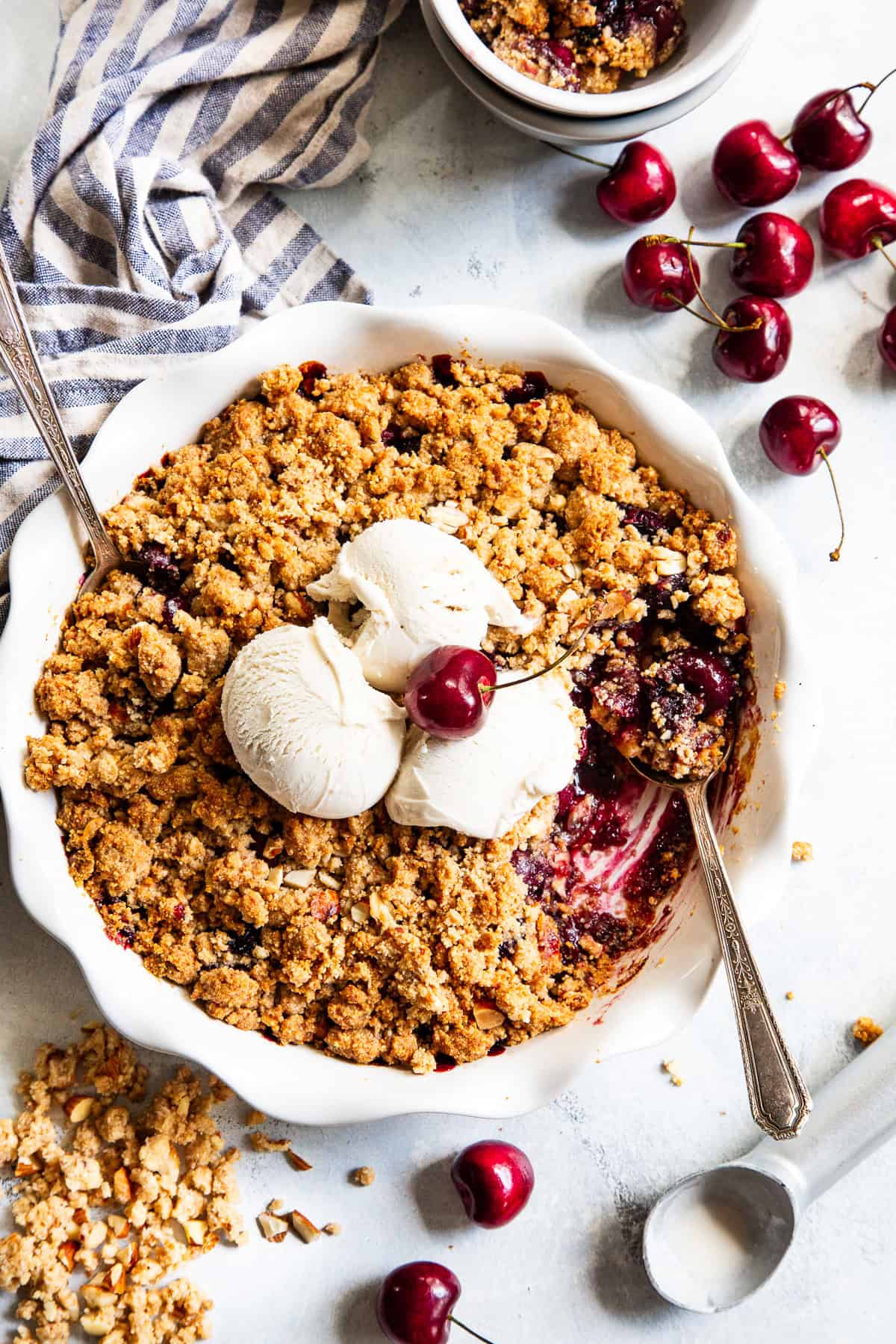 Cherry Crisp (Gluten Free, Paleo + Easy Almond Flour Crisp)