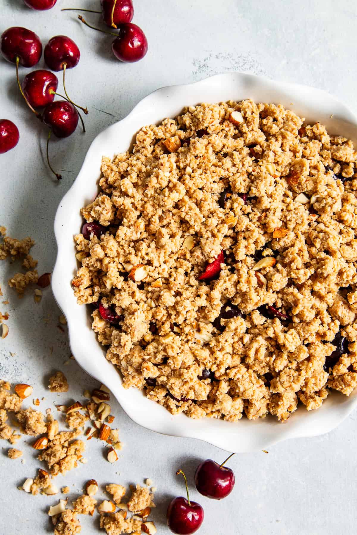 Cherry Crisp (Gluten Free, Paleo + Easy Almond Flour Crisp)