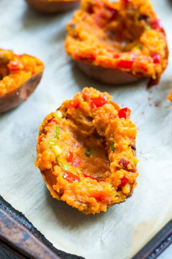 Breakfast Twice Baked Sweet Potatoes {Paleo, Whole30}