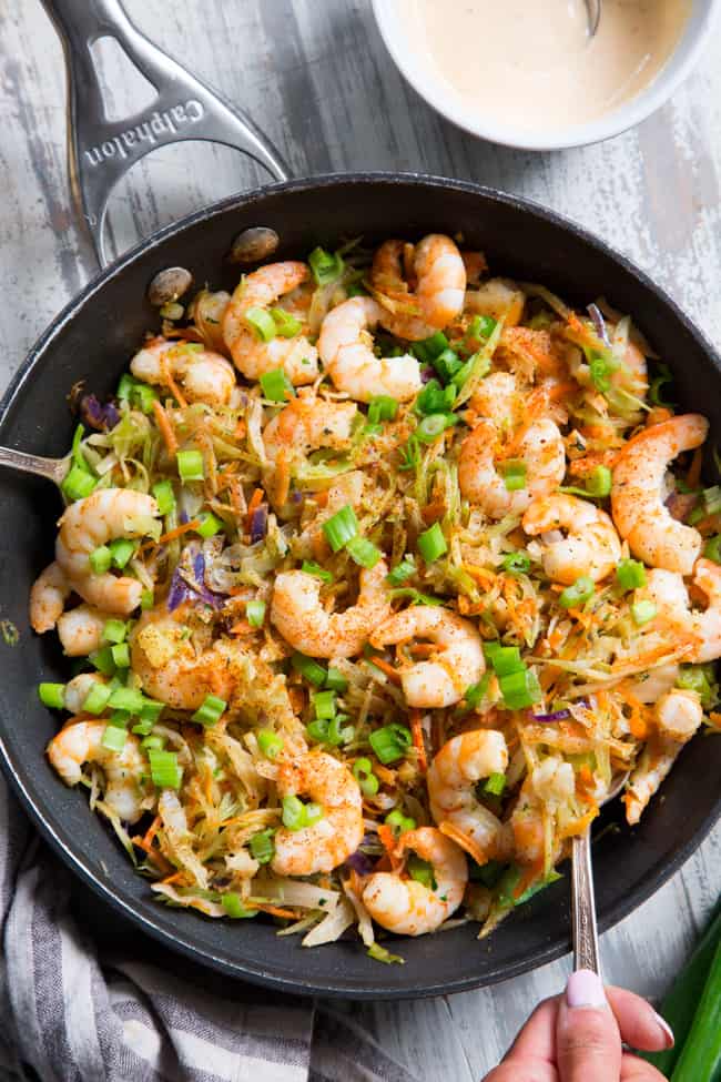 Spicy Shrimp Egg Roll in a Bowl {Paleo, Whole30}