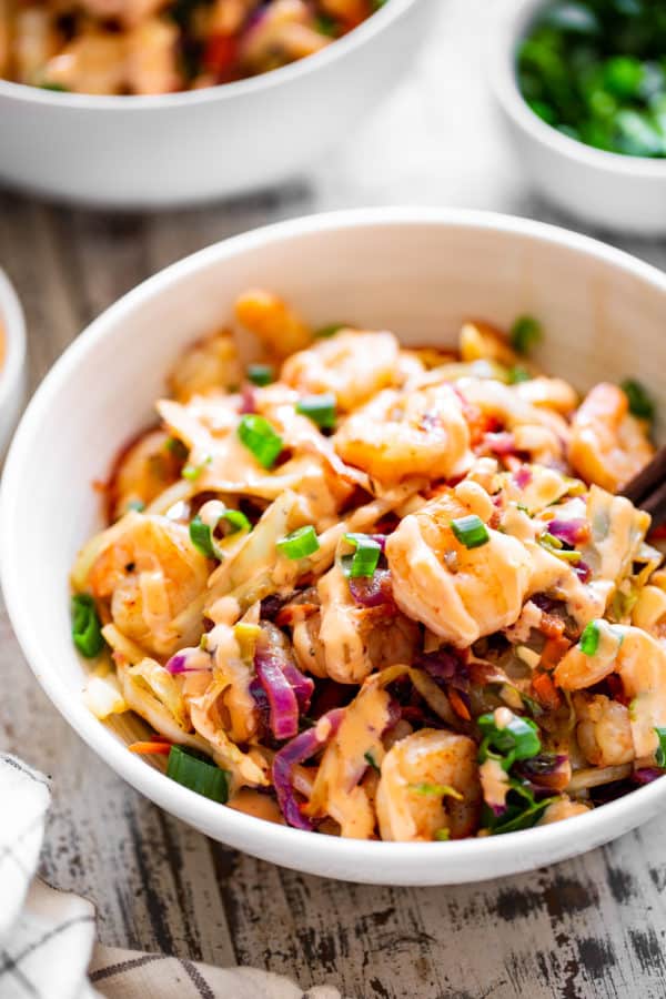 Spicy Shrimp Egg Roll in a Bowl