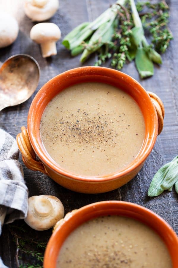 Paleo Cream of Mushroom Soup Whole30 + Vegan Option