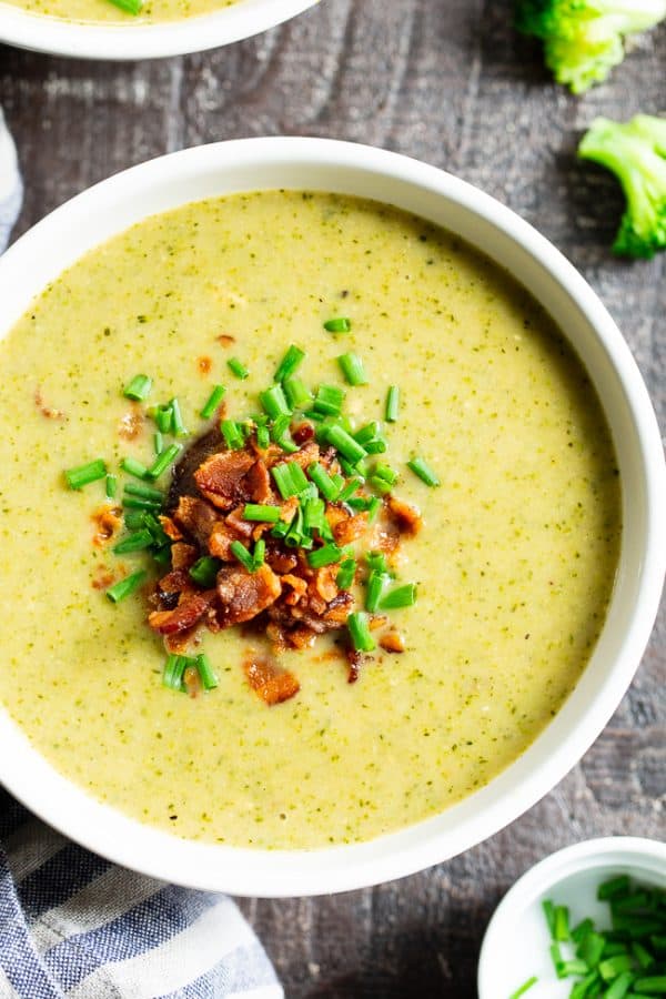 Creamy Broccoli Soup with Bacon {Paleo, Whole30}