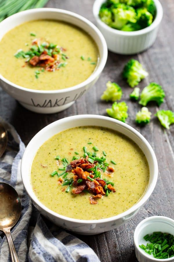 Creamy Broccoli Soup with Bacon {Paleo, Whole30}