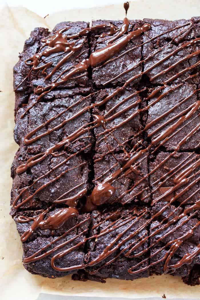 These triple chocolate olive oil brownies are made with no flour, refined sugar or butter and have a deep, rich flavor and texture thanks to Bertolli Organic Extra Virgin Olive Oil and quality chocolate. They’re grain free, dairy-free, and paleo.  #Bertolli #TheRecipeIsSimple #evoo #QualityOliveOil #ad