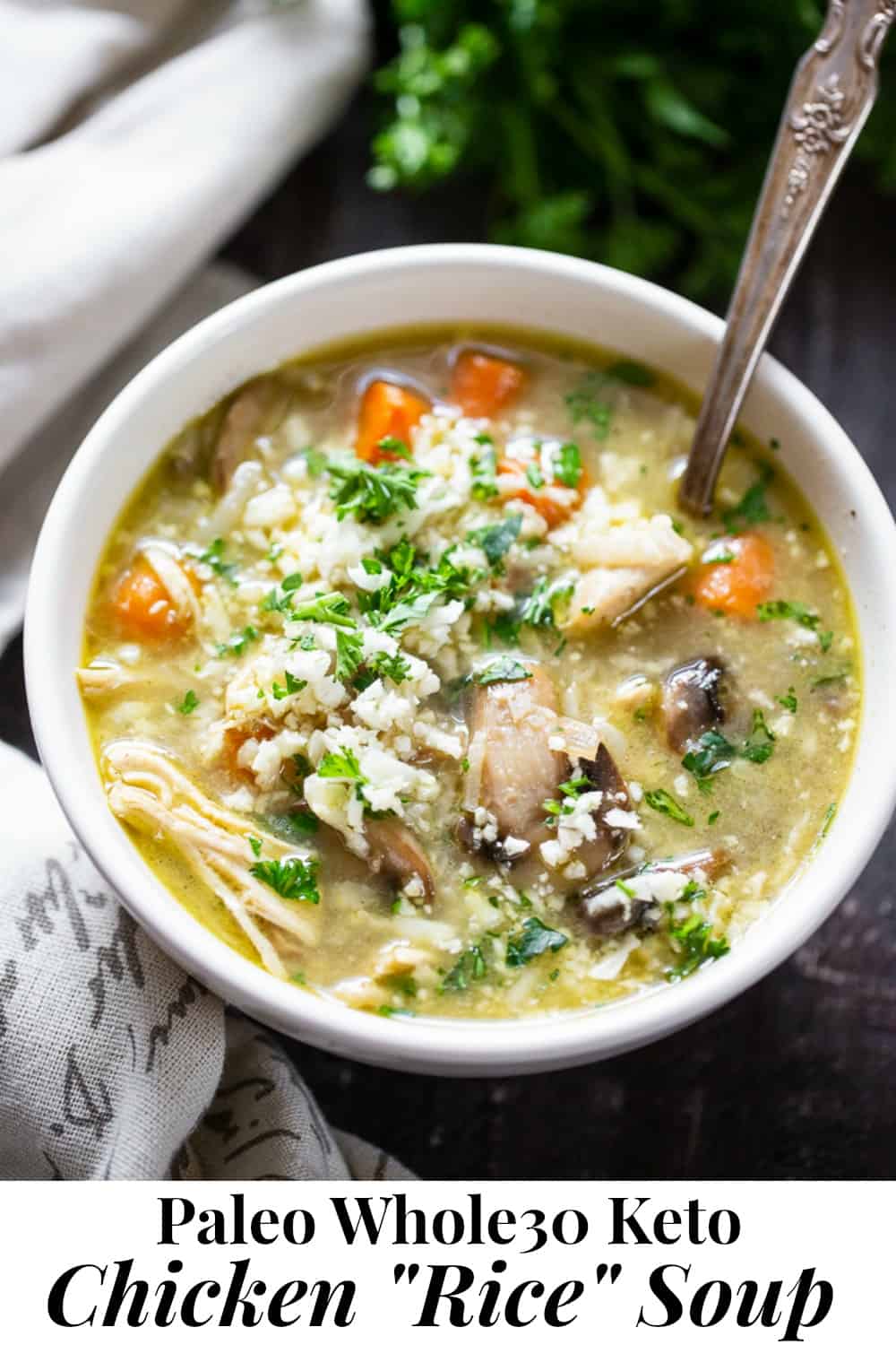 Instant Pot Chicken Rice Soup {Paleo, Whole30}