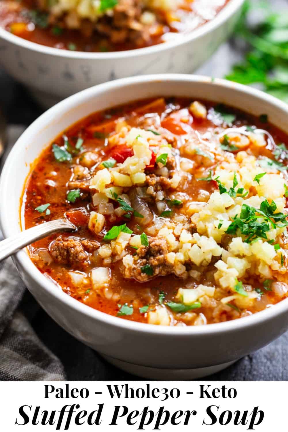 Stuffed Pepper Soup in the Instant Pot {Whole30, Keto}