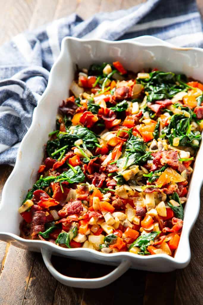 Loaded Breakfast Casserole with Hash Brown Crust {Paleo, Whole30}