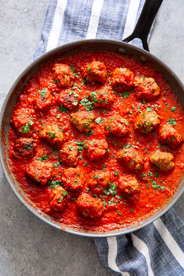 Italian Meatball Stuffed Sweet Potatoes {Paleo, Whole30}