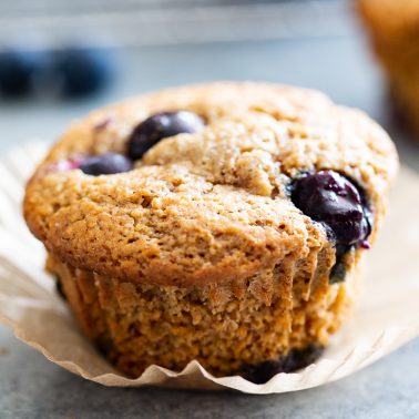 One-Bowl Keto Blueberry Muffins {Paleo, GF, DF}