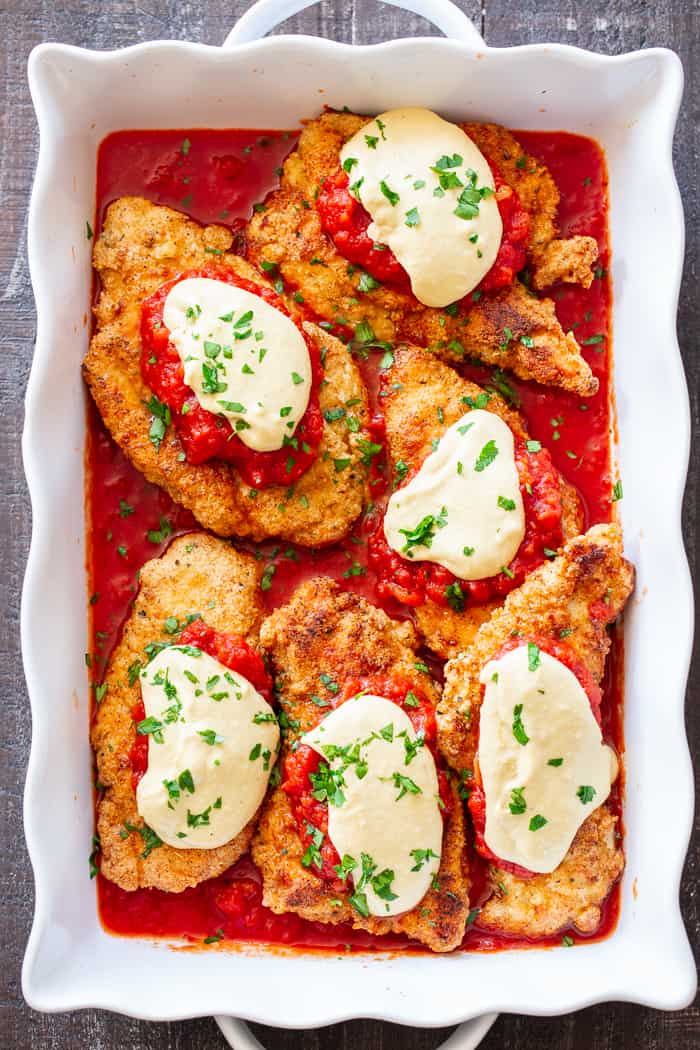 Paleo Chicken Parmesan {DairyFree, GlutenFree}