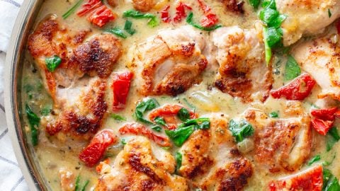 Creamy Crock Pot Chicken (Tuscan Style) - Wholesome Yum