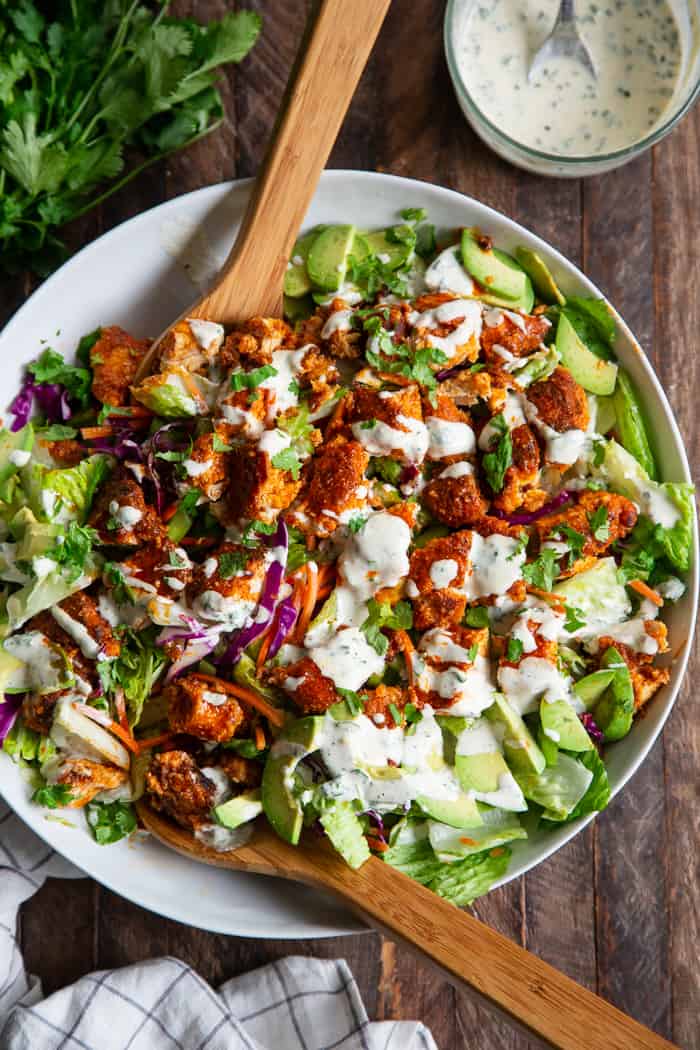 Easy Buffalo Chicken Salad Meal Prep - All the Healthy Things