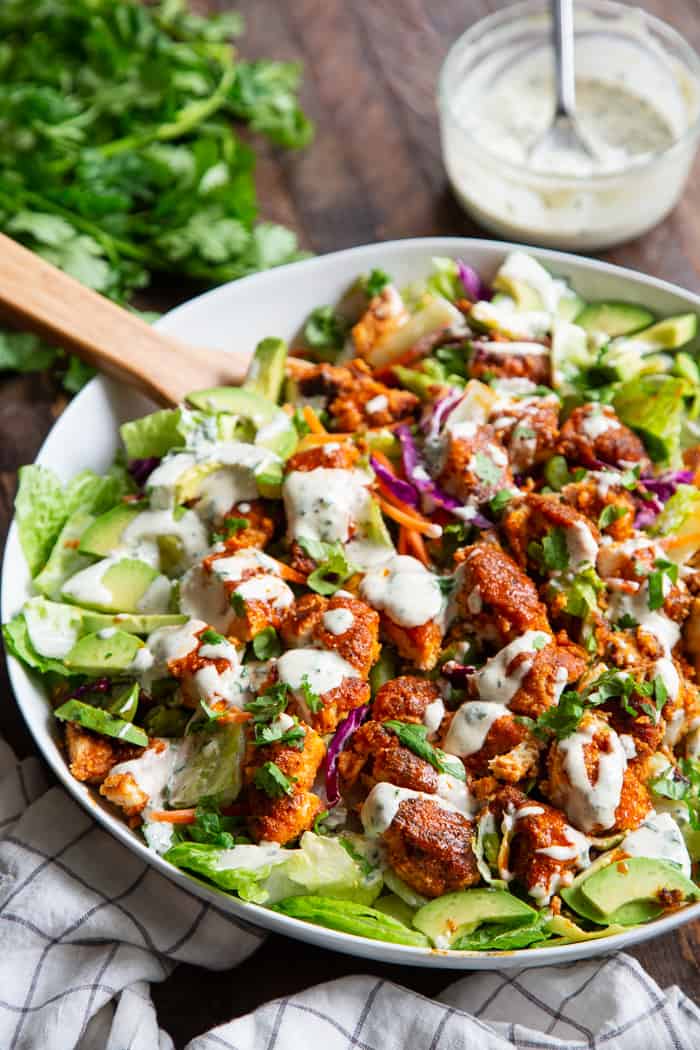 Crispy Buffalo Chicken Salad Whole30, Keto} -