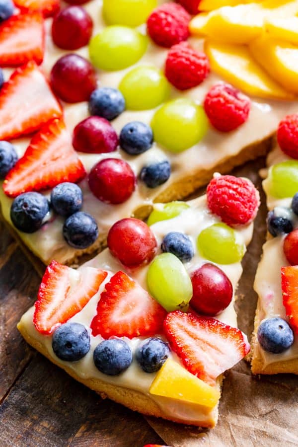 Paleo Fruit Pizza with "Cream Cheese" Frosting