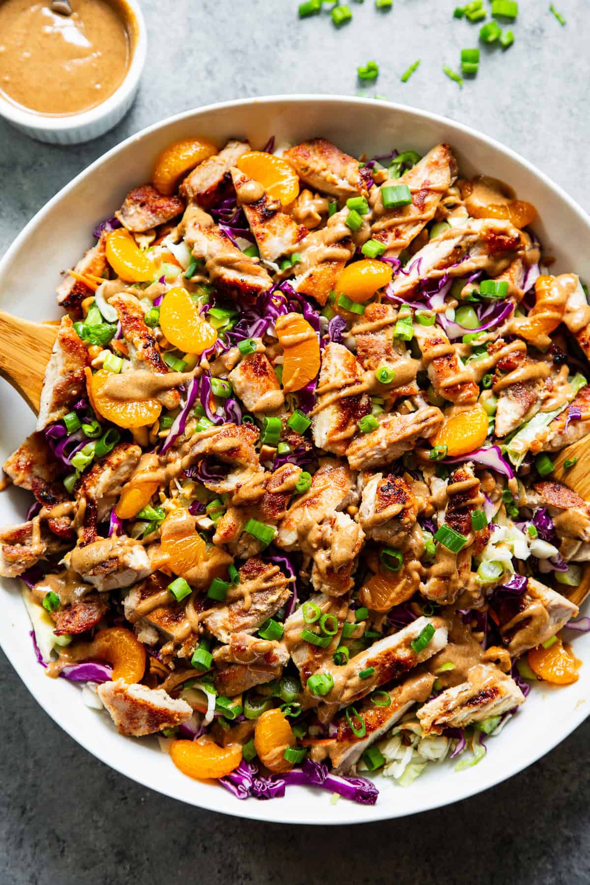 Chinese chicken salad with sesame almond dressing