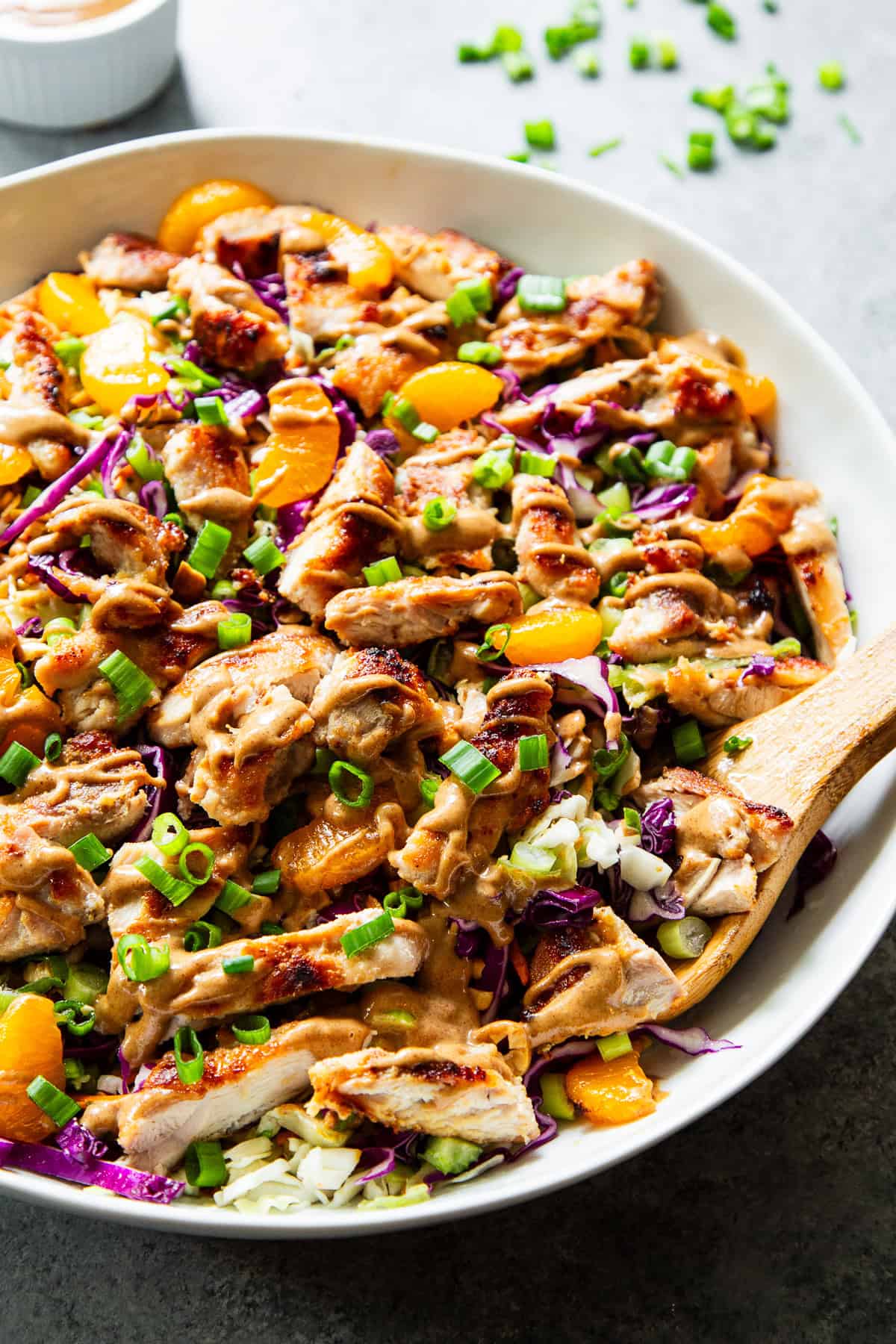 Chinese chicken salad with sesame almond dressing