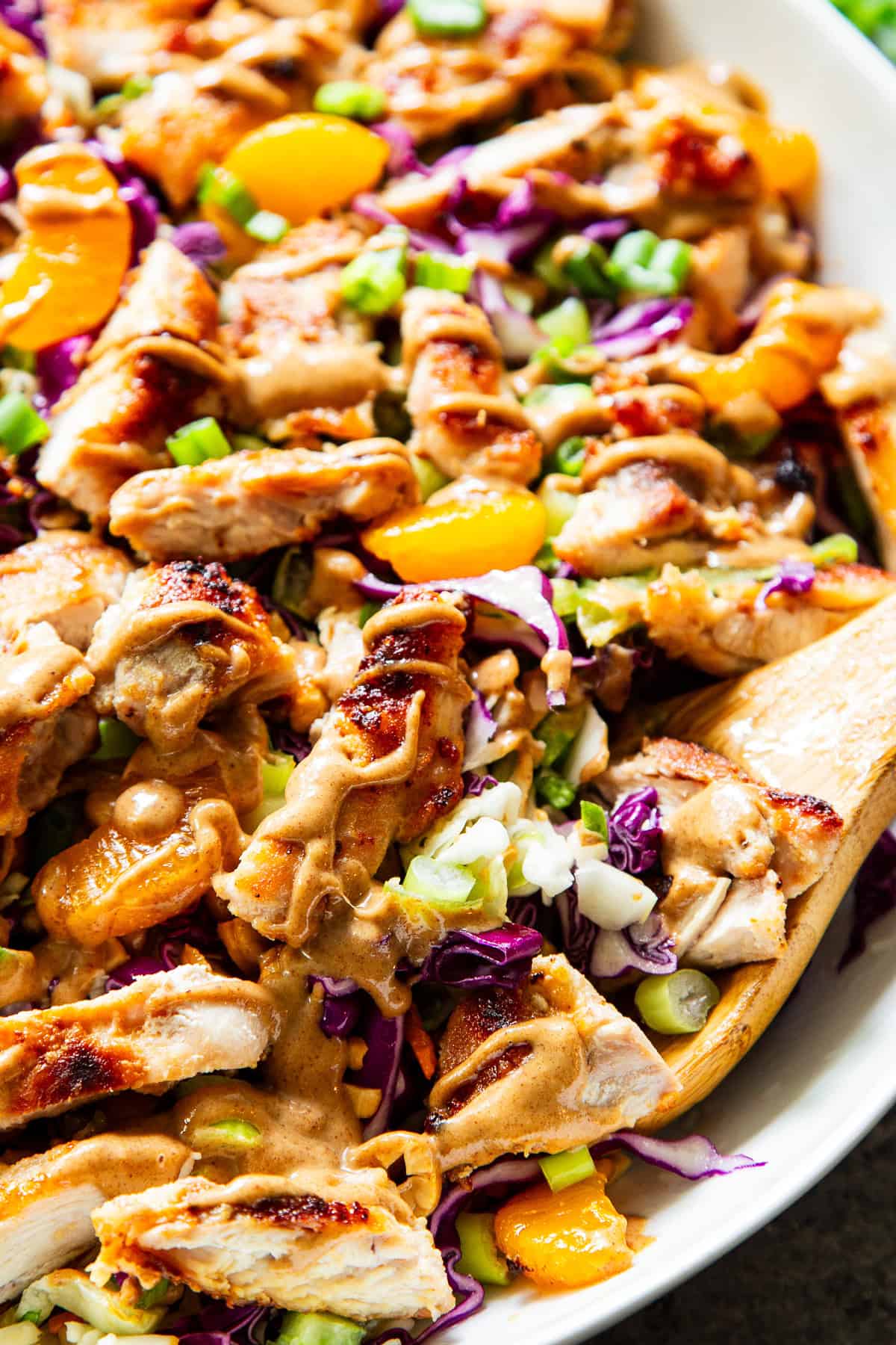 Chinese chicken salad with sesame almond dressing