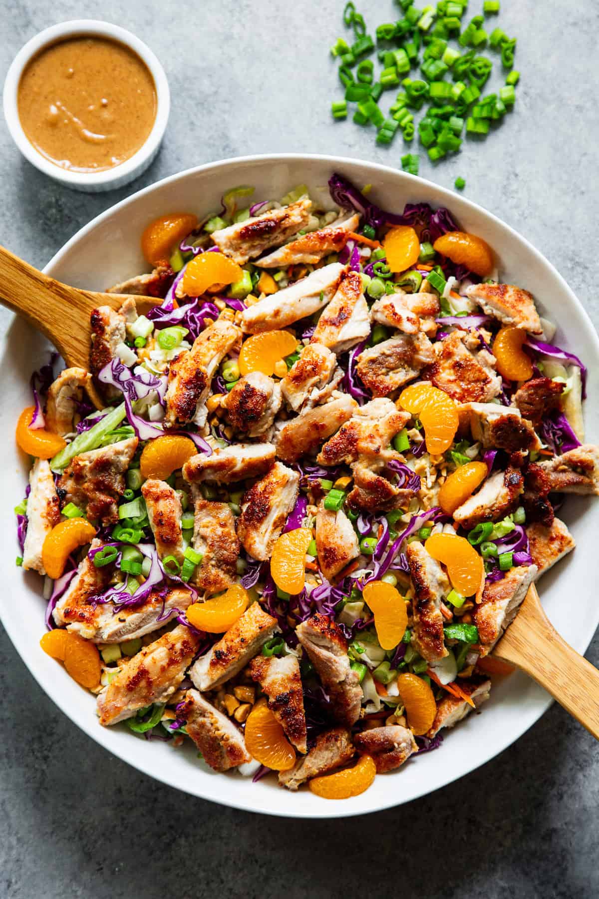 Chinese chicken salad with sesame almond dressing