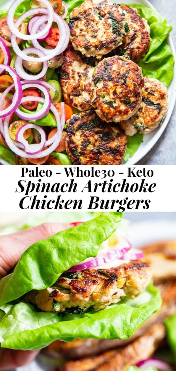 Spinach Artichoke Chicken Burgers {Paleo, Whole30, Keto} - The Paleo ...