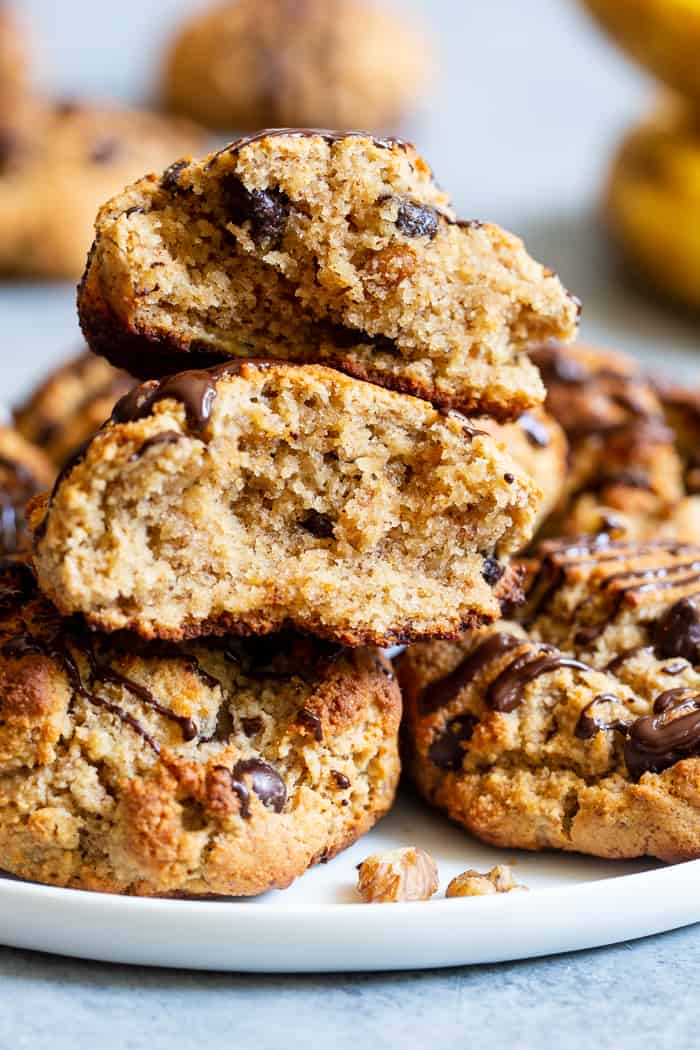 These easy chunky monkey scones are so ridiculously delicious that you won’t believe they’re grain free, dairy free and paleo!  The winning combination of bananas, nut butter, chopped nuts and chocolate is somehow even better in scone form!  Great for brunches, snacks and even dessert, the soft inside and crisp outside will quickly get you addicted!