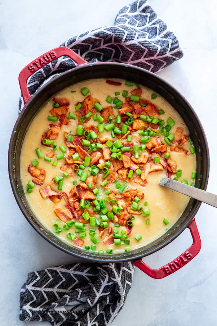 Healthy Potato Soup {Low Calorie, Paleo, Whole30} - Skinny