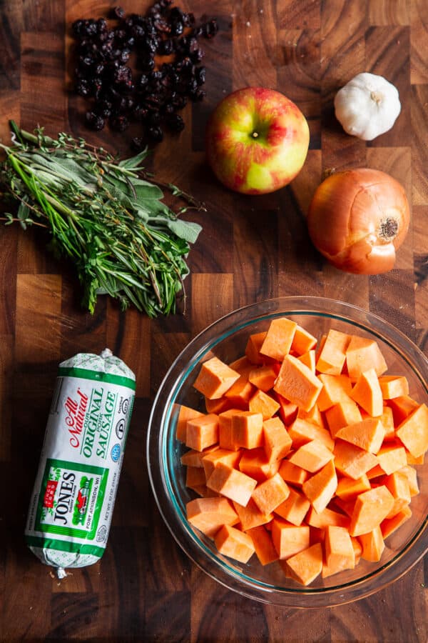 Sweet Potato Stuffing with Sausage {Paleo, Whole30}