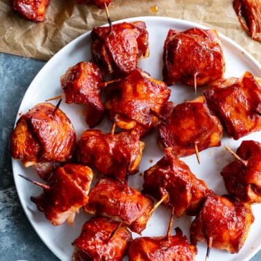 Bacon Wrapped BBQ Chicken Bites {Whole30}