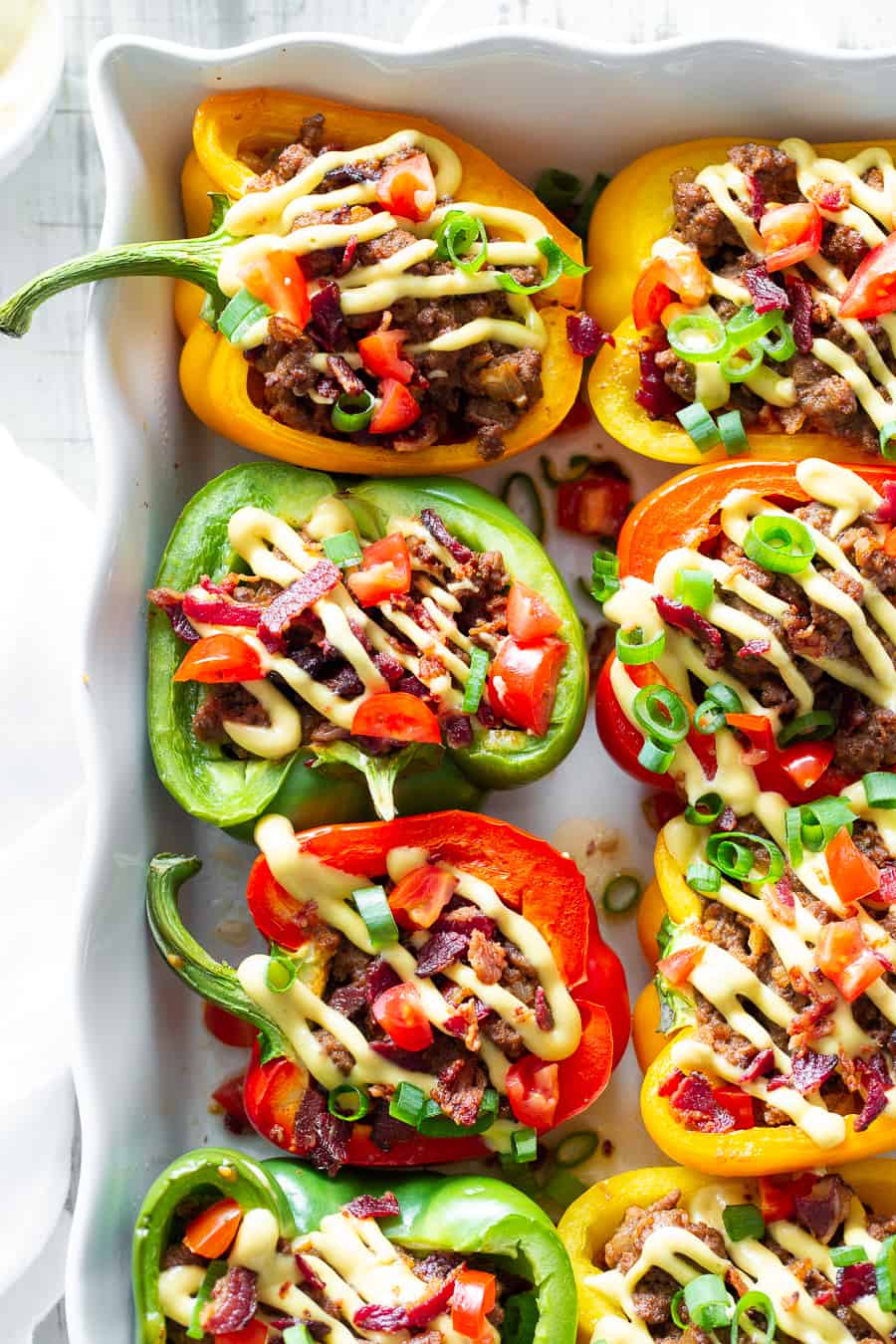 Bacon Cheeseburger Stuffed Peppers Paleo Whole30