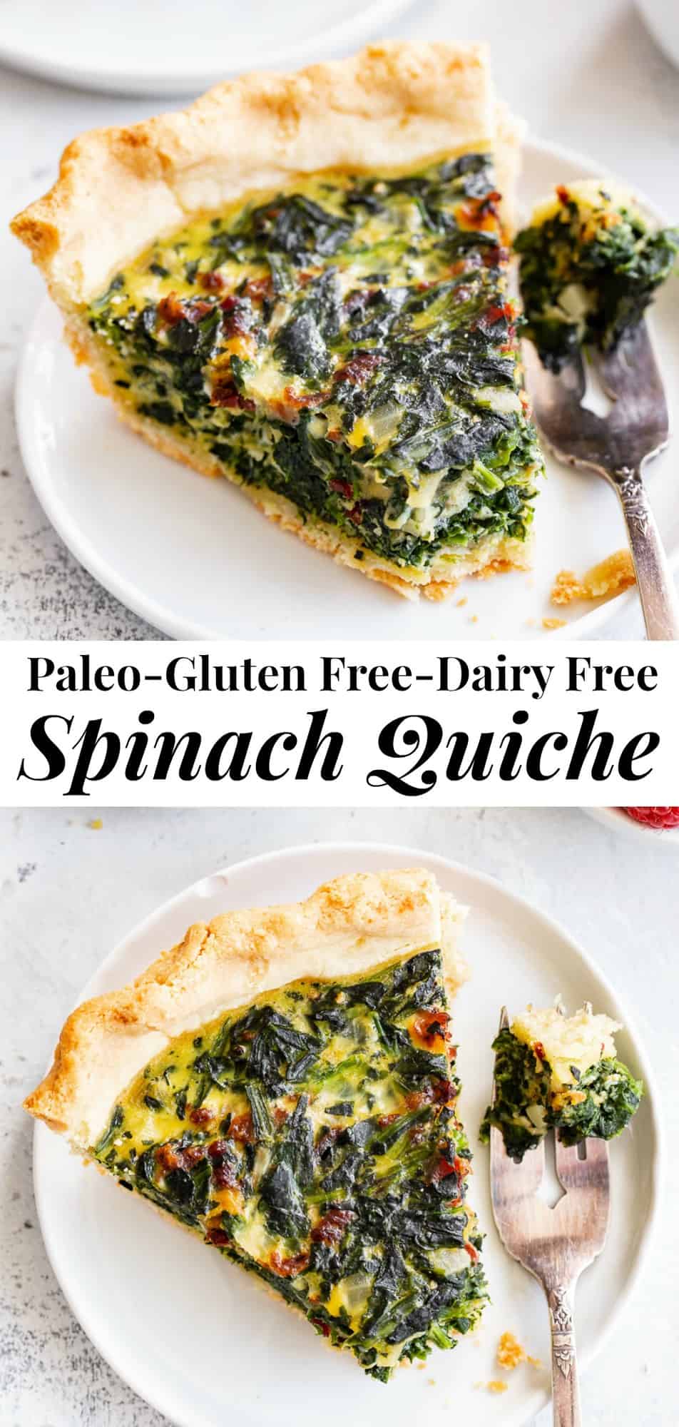 Spinach Quiche with Bacon {Paleo, Gluten Free, Dairy Free}