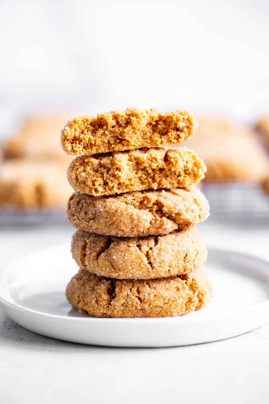 These one bowl peanut butter cookies are make with your favorite creamy nut butter and just a few simple, healthy ingredients!  They’re soft and a little crisp, egg free, vegan, and perfect for simple desserts and snacks, and to make with kids!  Use almond or cashew butter to keep them paleo or peanut butter if you prefer! #paleo #vegan #glutenfree