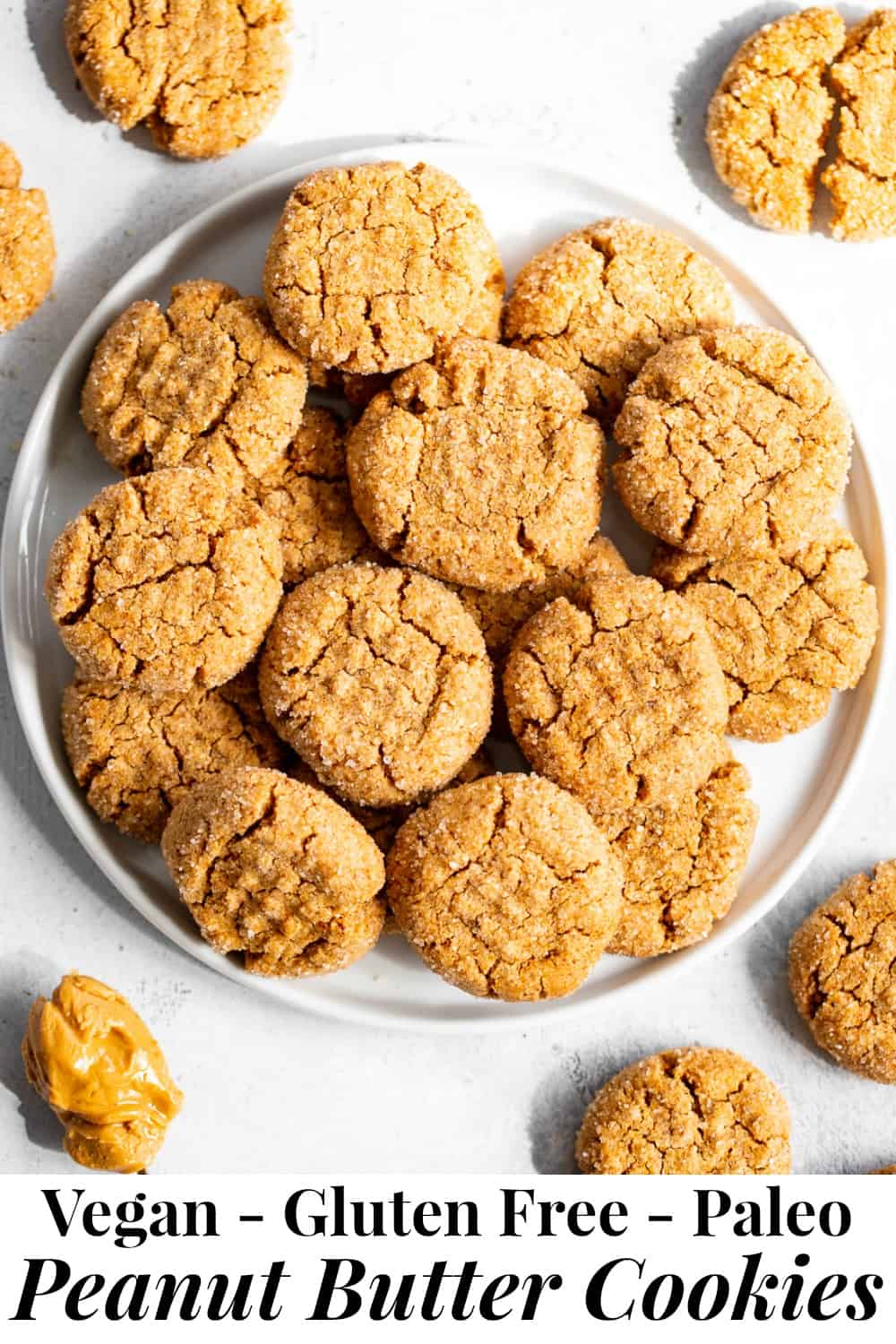 OneBowl Easy Peanut Butter Cookies {Paleo, Vegan}