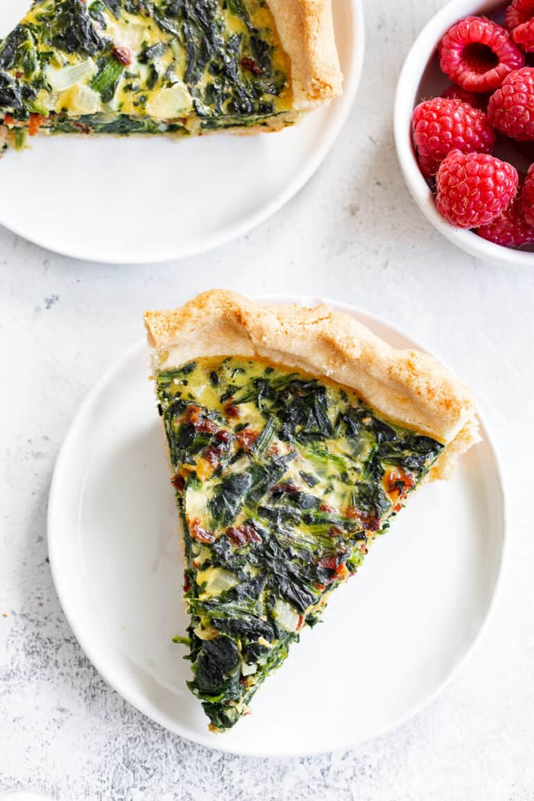 Spinach Quiche with Bacon {Paleo, Gluten Free, Dairy Free}