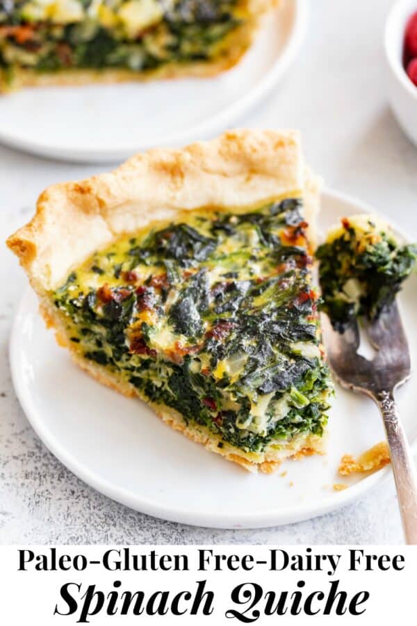 Spinach Quiche with Bacon {Paleo, Gluten Free, Dairy Free}