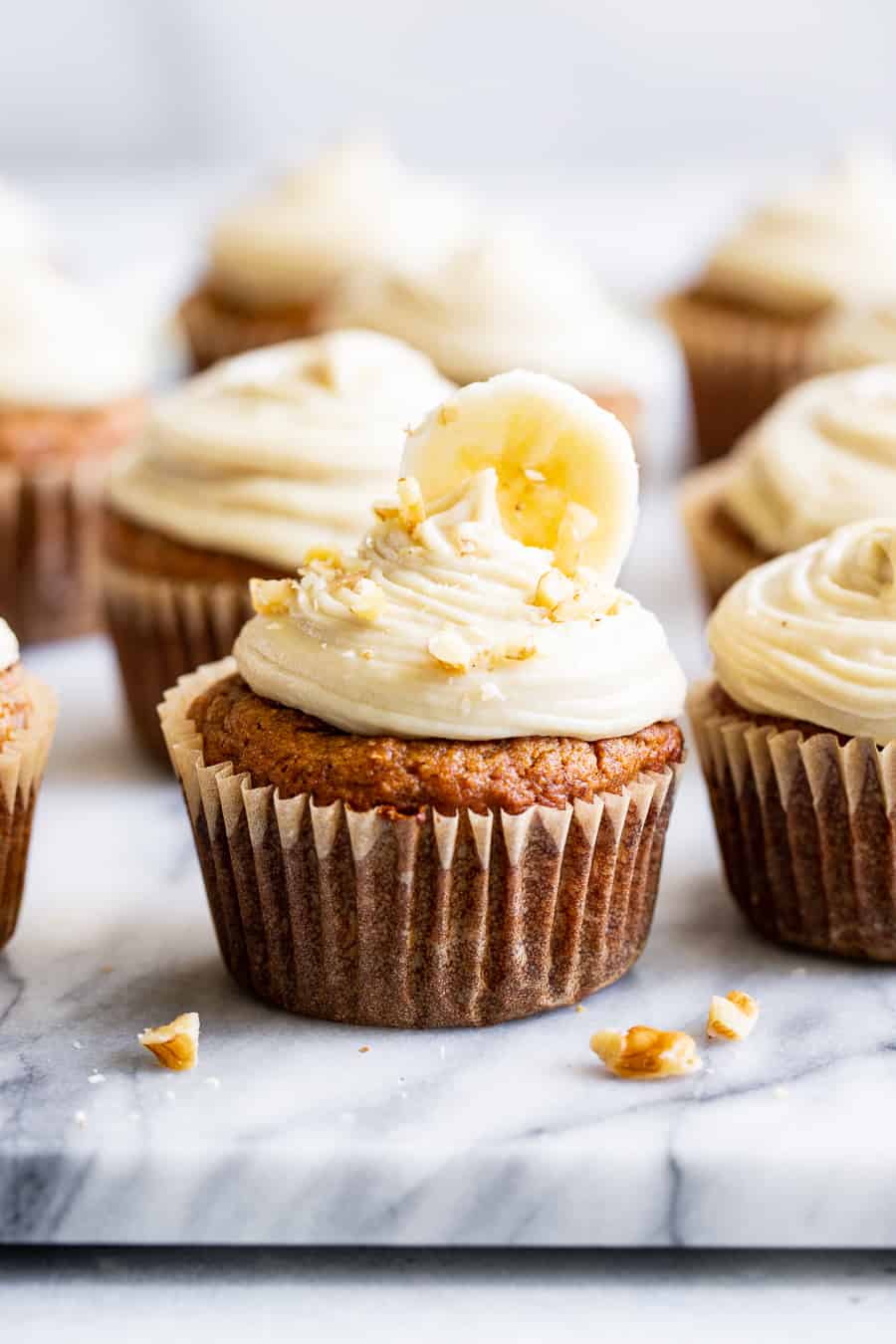 Banana Cupcakes with Cream Cheese Frosting {Paleo}
