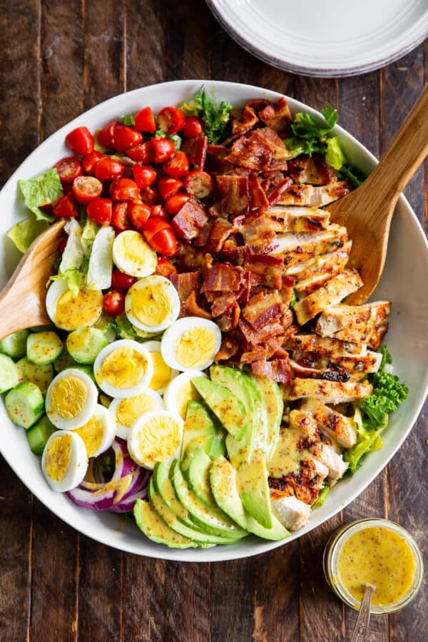 Grilled Chicken Cobb Salad with Honey Dijon {Paleo}