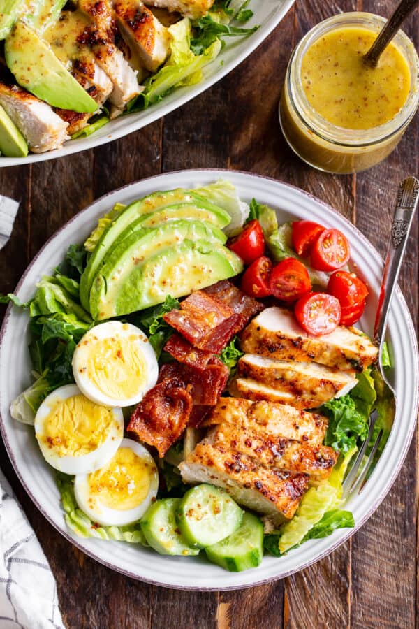 Grilled Chicken Cobb Salad with Honey Dijon {Paleo}