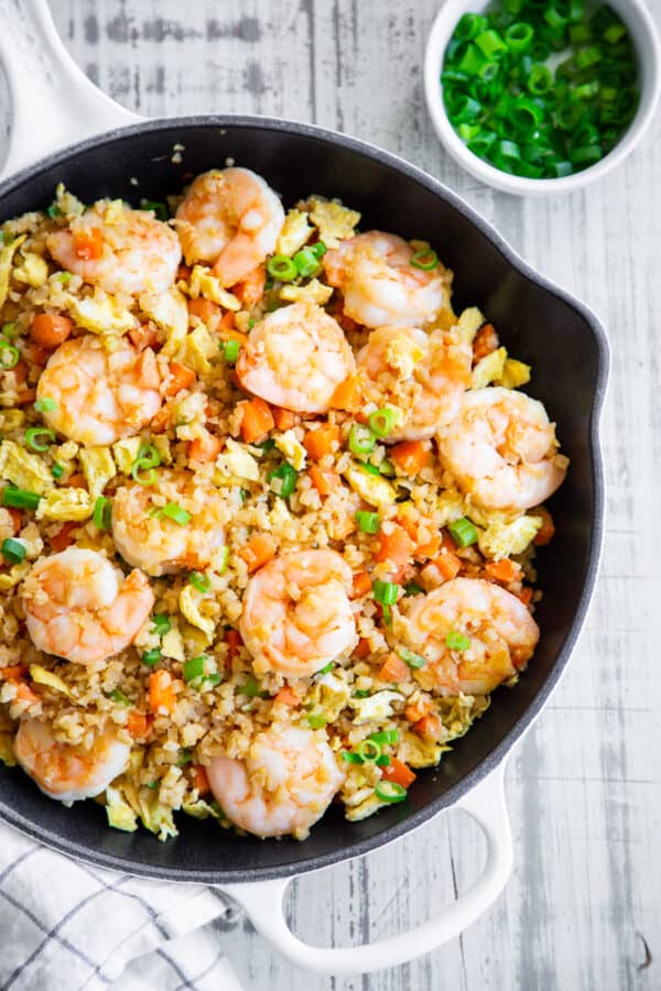 Shrimp Fried Cauliflower Rice {Paleo, Whole30, Keto}