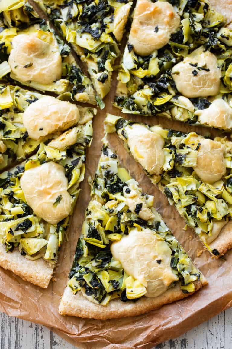 Spinach Artichoke Pizza {Paleo, Vegan} The Paleo Running Momma