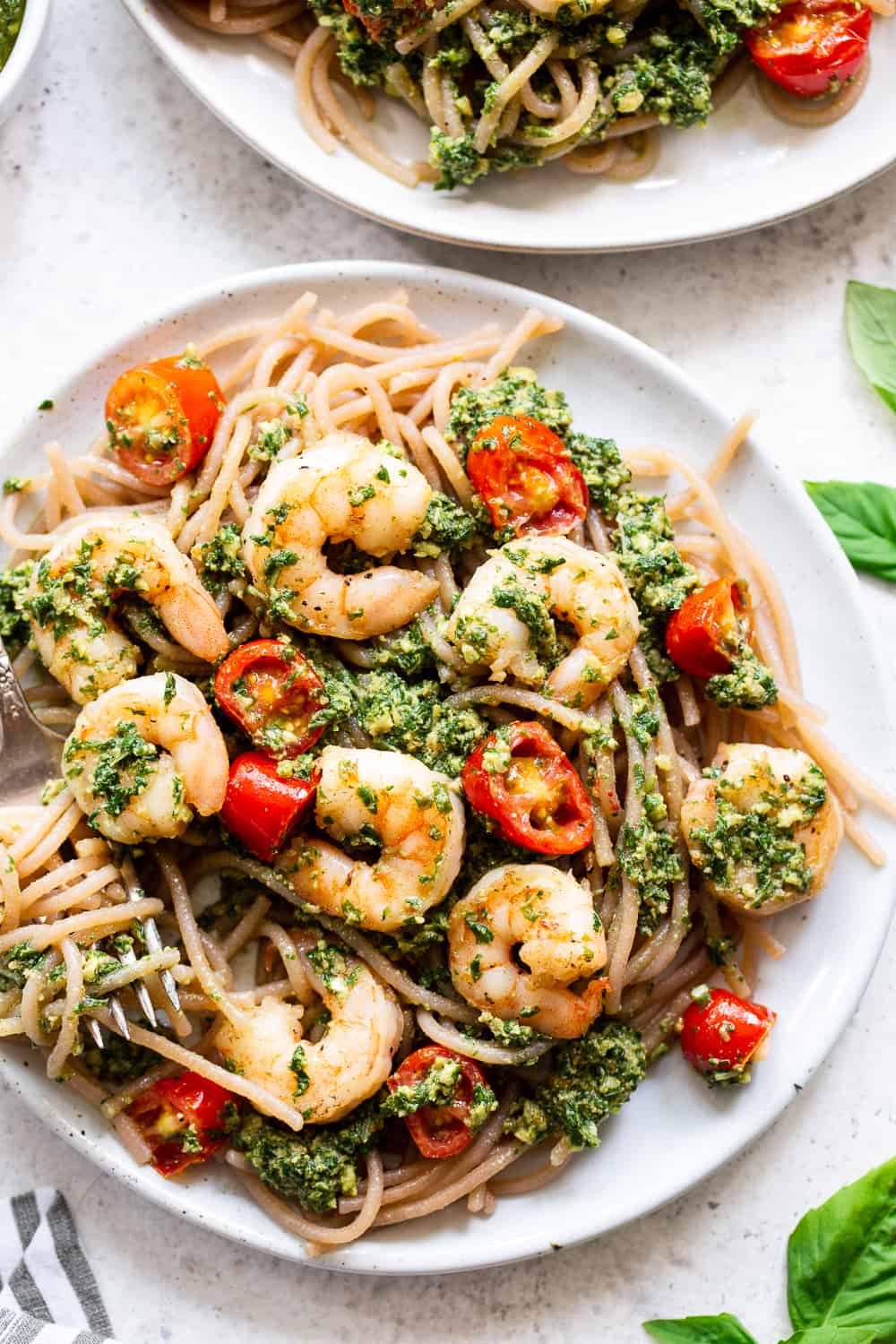 Shrimp Pesto Pasta {Paleo} | The Paleo Running Momma